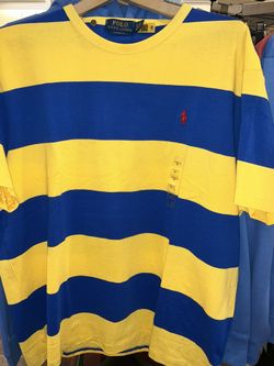 Ralph Lauren T-shirt, navy blue/yellow XL 