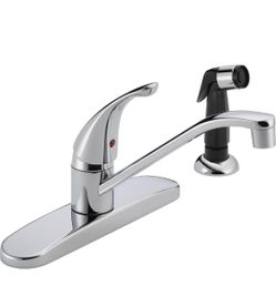 Peerless Single-Handle Kitchen Sink Faucet with Side Sprayer, Chrome P115LF