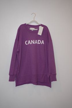CANADA Graphic Crewneck Sweatshirt - Purple