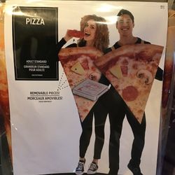 Pizza Costume Adult Standard 1 Costume With Removable Pieces -NEW