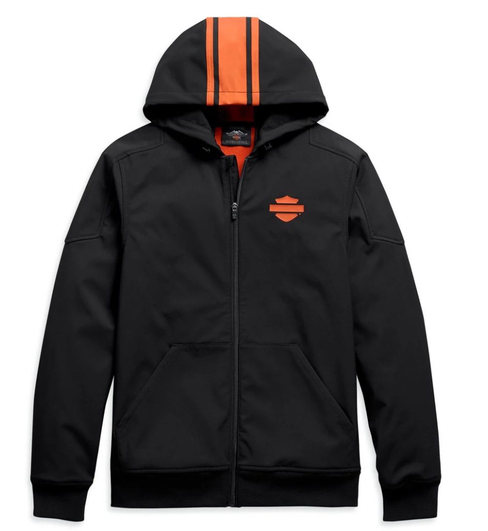 Harley-Davidson Men's Vertical Stripe Hooded Stretch Jacket,