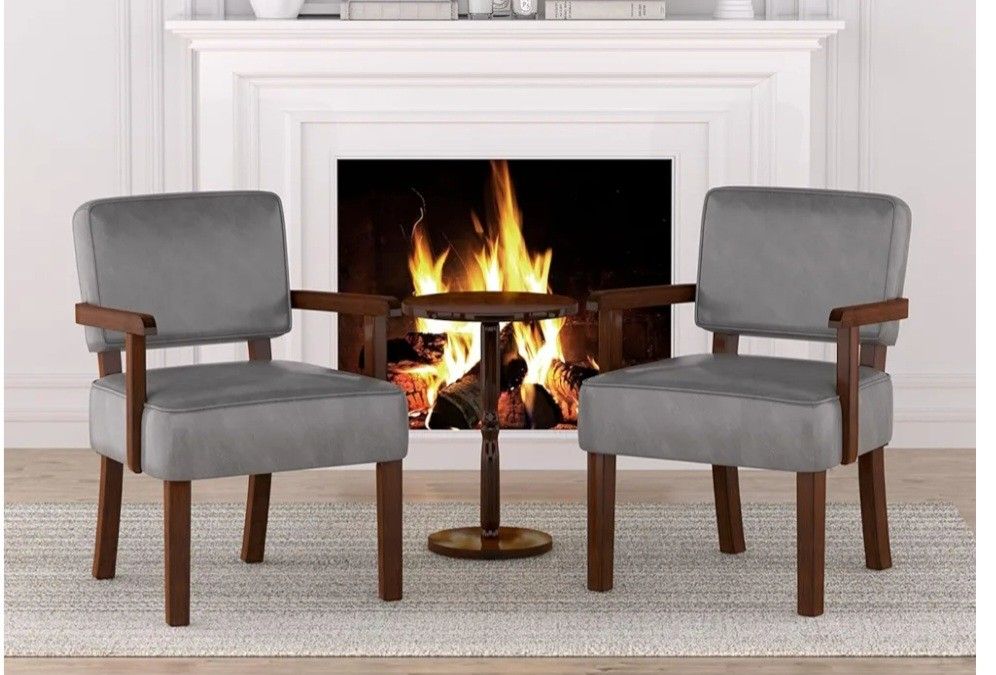 Accent Chair, PU Leather Oversized Living Room Chairs with Soft Seat and Armrests, Armchair for Bedroom, Dinning, Reading and Waiting Rooms (Leather G
