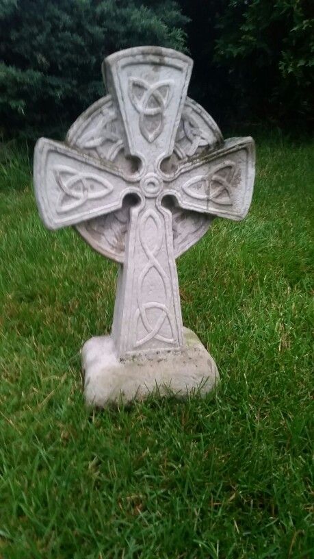 Celtic Cross Cement Garden Sculpture