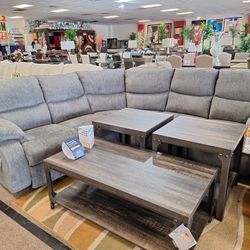 Dark Grey Sectional Reclinig 