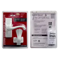 Larson Georgian Storm Door Lever Handle Set White Metal CH(contact info removed)