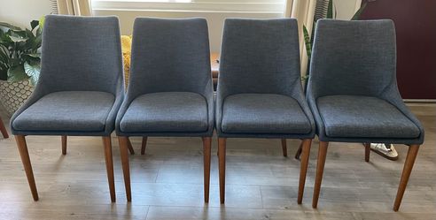 Set of 4 MCM Style Dark Blue Dining Chairs