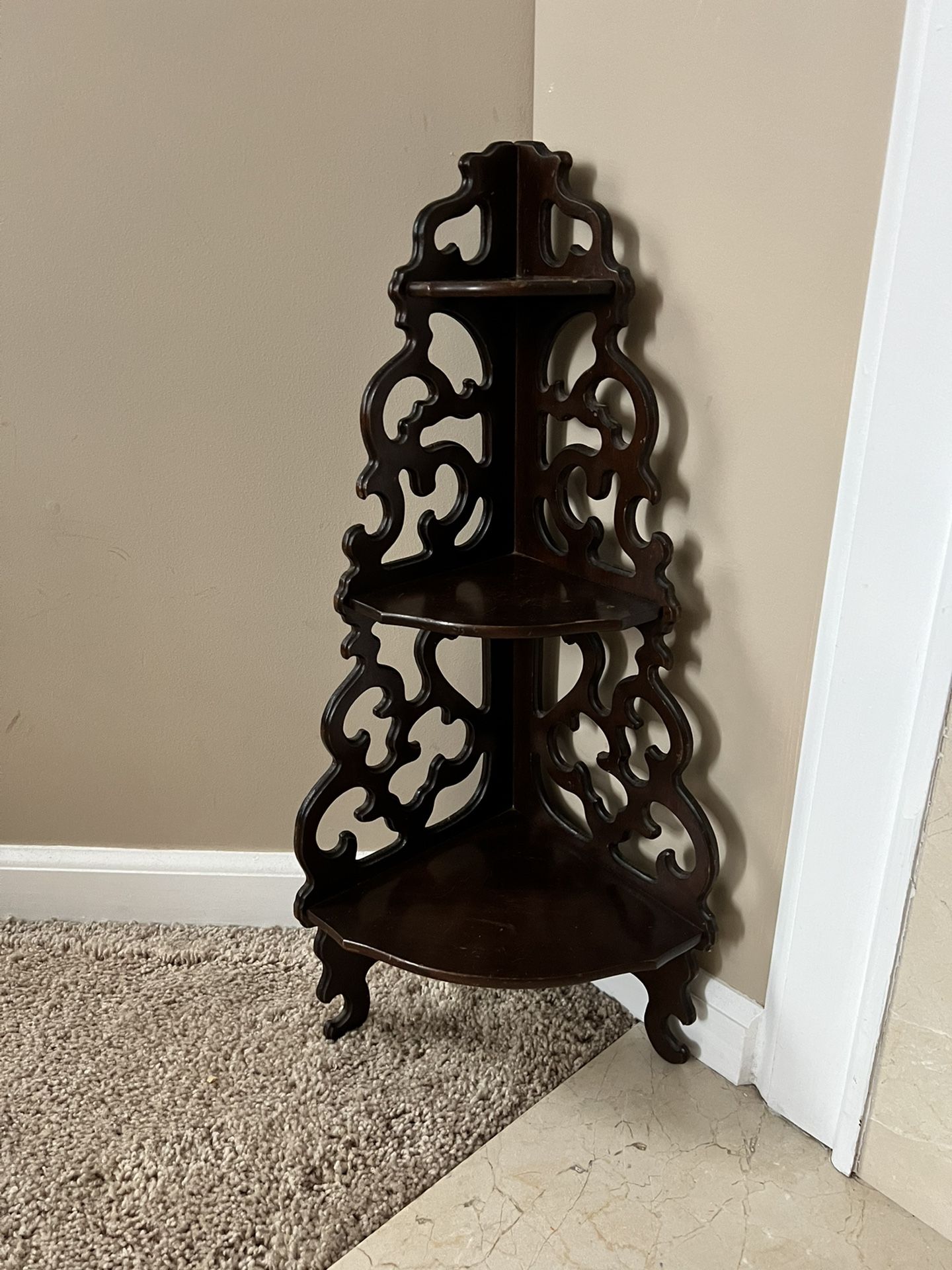 Small Mahogany Corner Shelf
