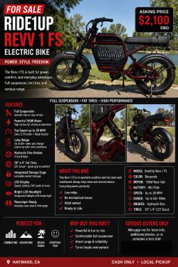 Ride1Up Revv 1 FS (Full Suspension) Electric moped