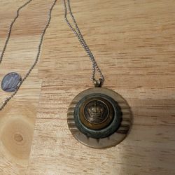 Crown Pendant Handmade Necklace 12.25”
