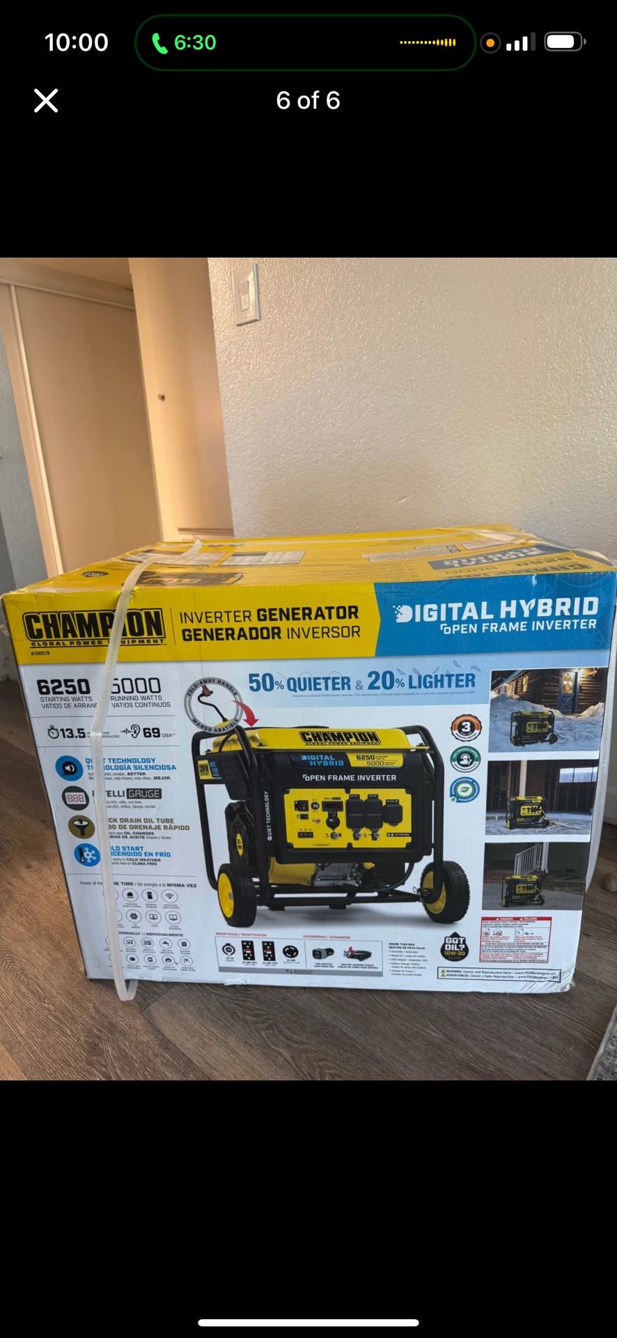 Champion 6250 Watt Super Quiet Portable Generator