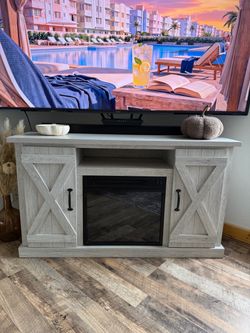Fireplace tv stand