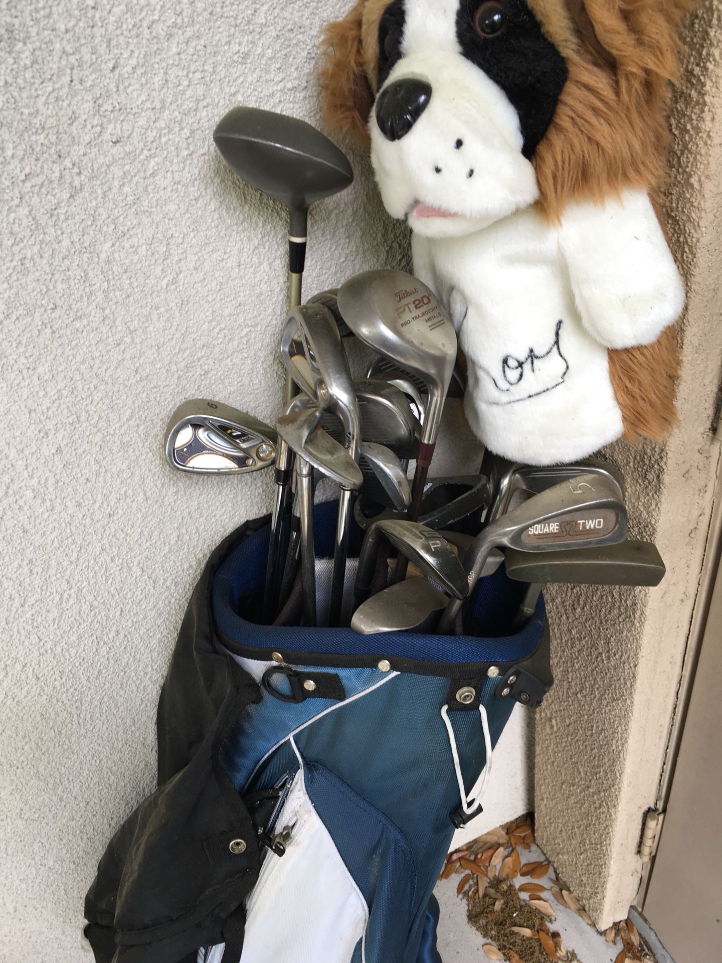 Various golf clubs