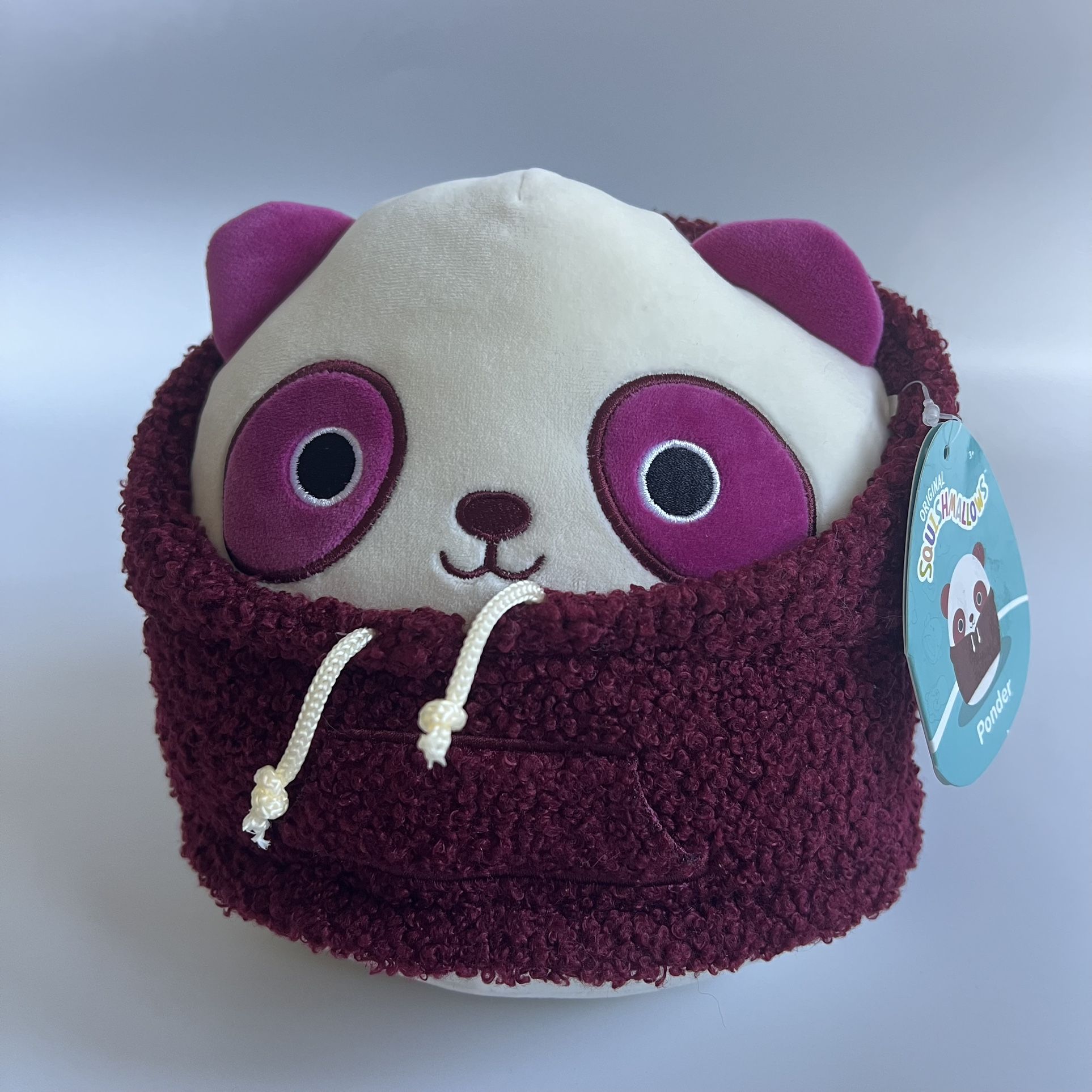Squishmallows Panda Plush Hoodie Animal Squad 8" Ponder Panda Stuffed Animal