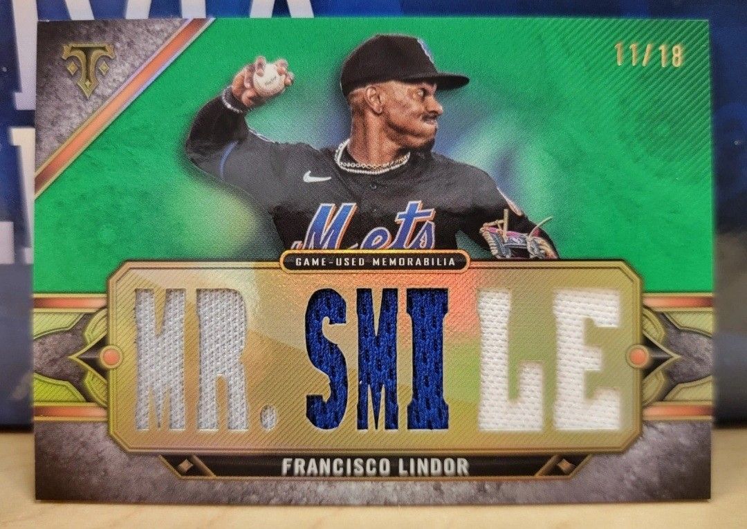 2024 Topps Triple Threads Francisco Lindor Relic /18 METS SP Mr Smile 🇵🇷