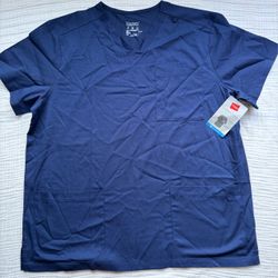 NEW Hanes XL Scrubs Top V-Neck