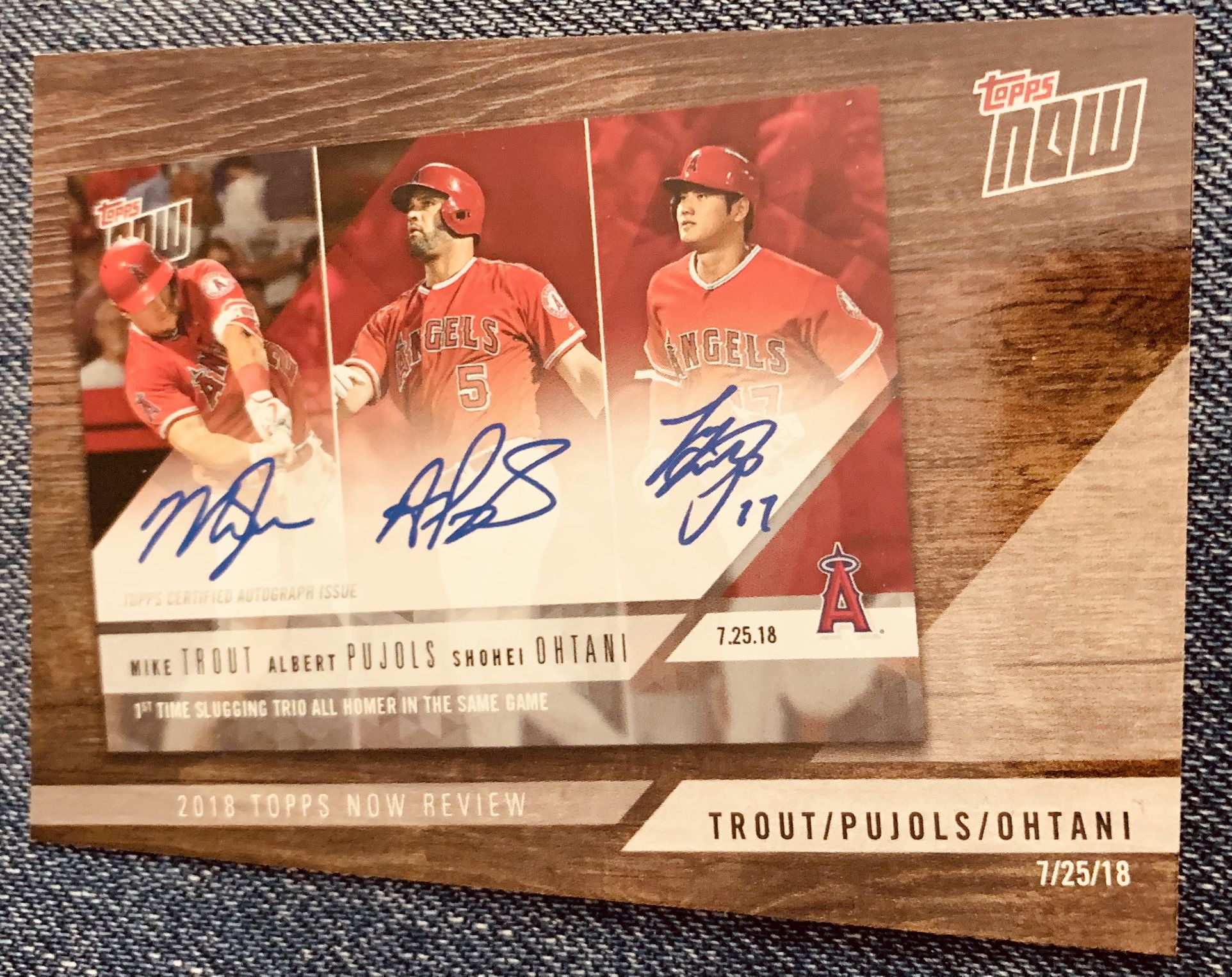Trout,Pujols, ohtani, Topps Now TN-9 Limited  Production 