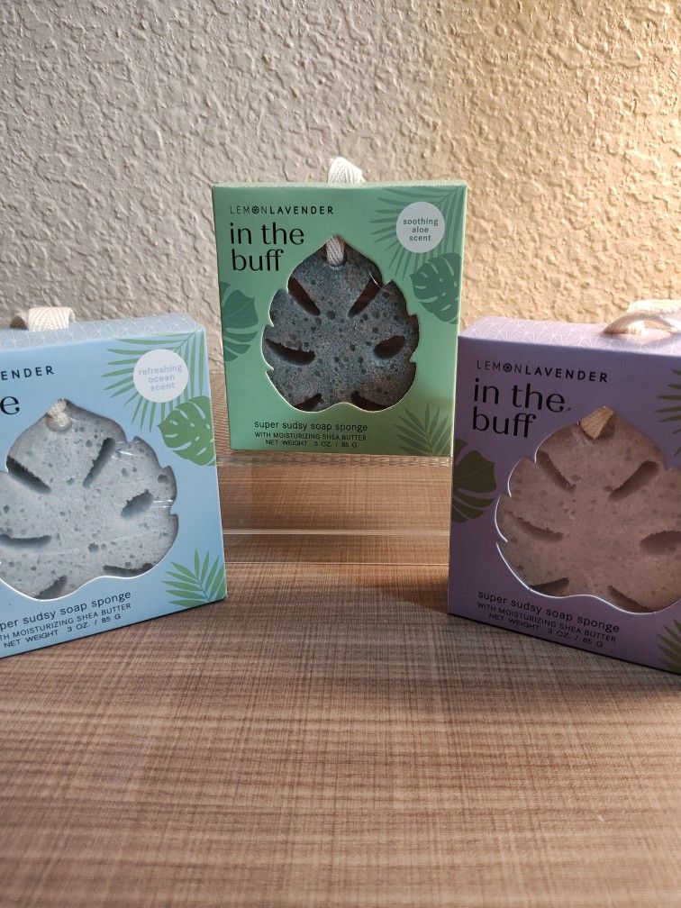 Brand NEW! 🫧   Lemon Lavender Bath Products - Super Sudsy Soap Sponges(((PENDING PICK UP)))