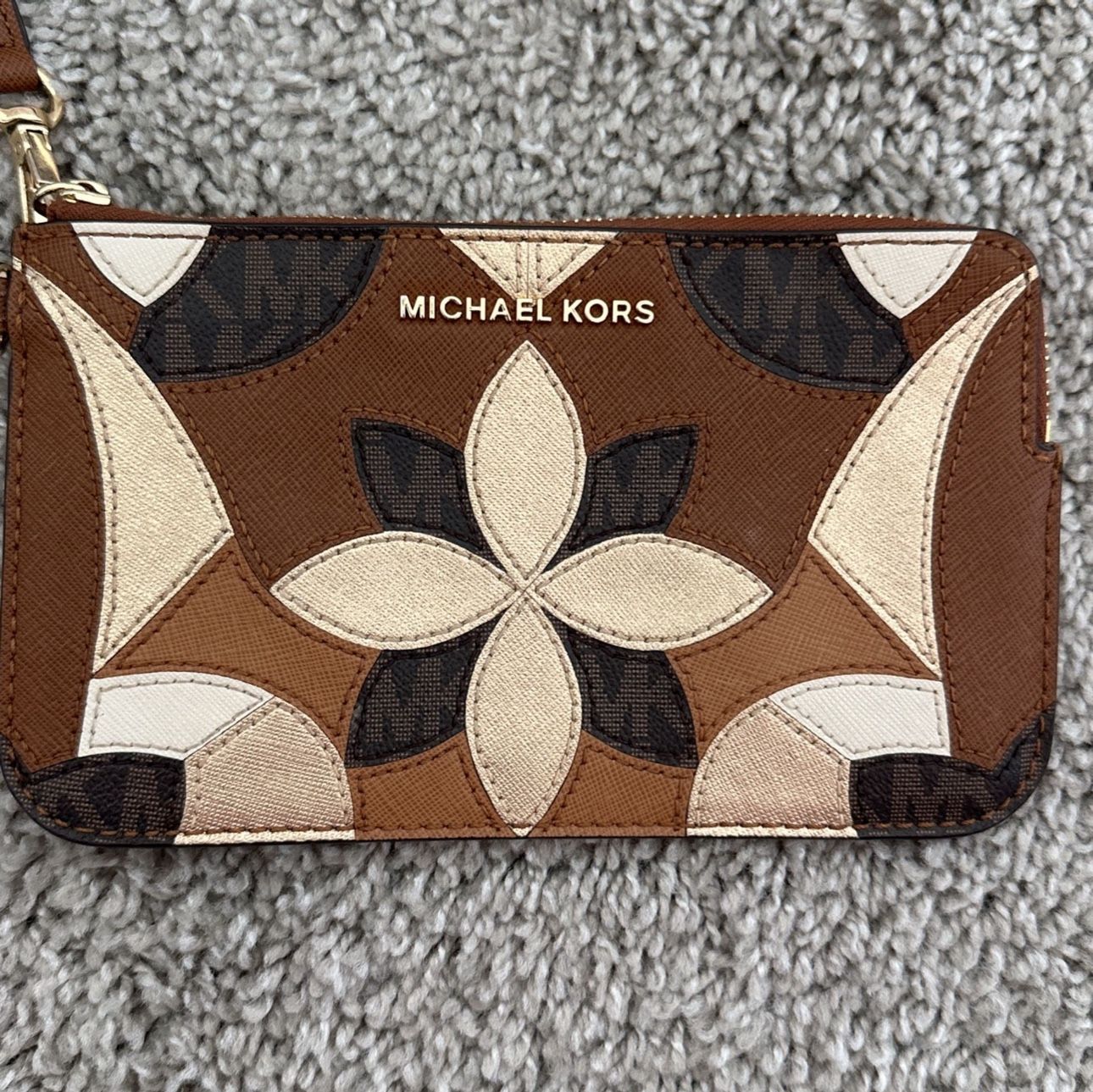 Michael Kors Clutch Wallet Brown / Gold