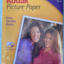 KODAK PICTURE PAPER (10 SHEETS) 8 1/2” x 11” SOFT GLOSS NEW