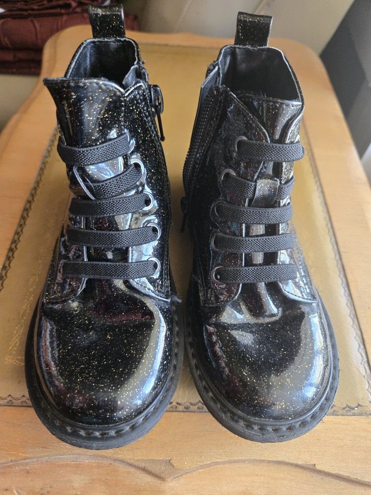 Black Glitter Boots