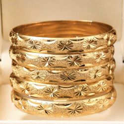 2 Sets of Gold Bangles 