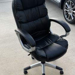 Leather Office Chair, Adjustable 