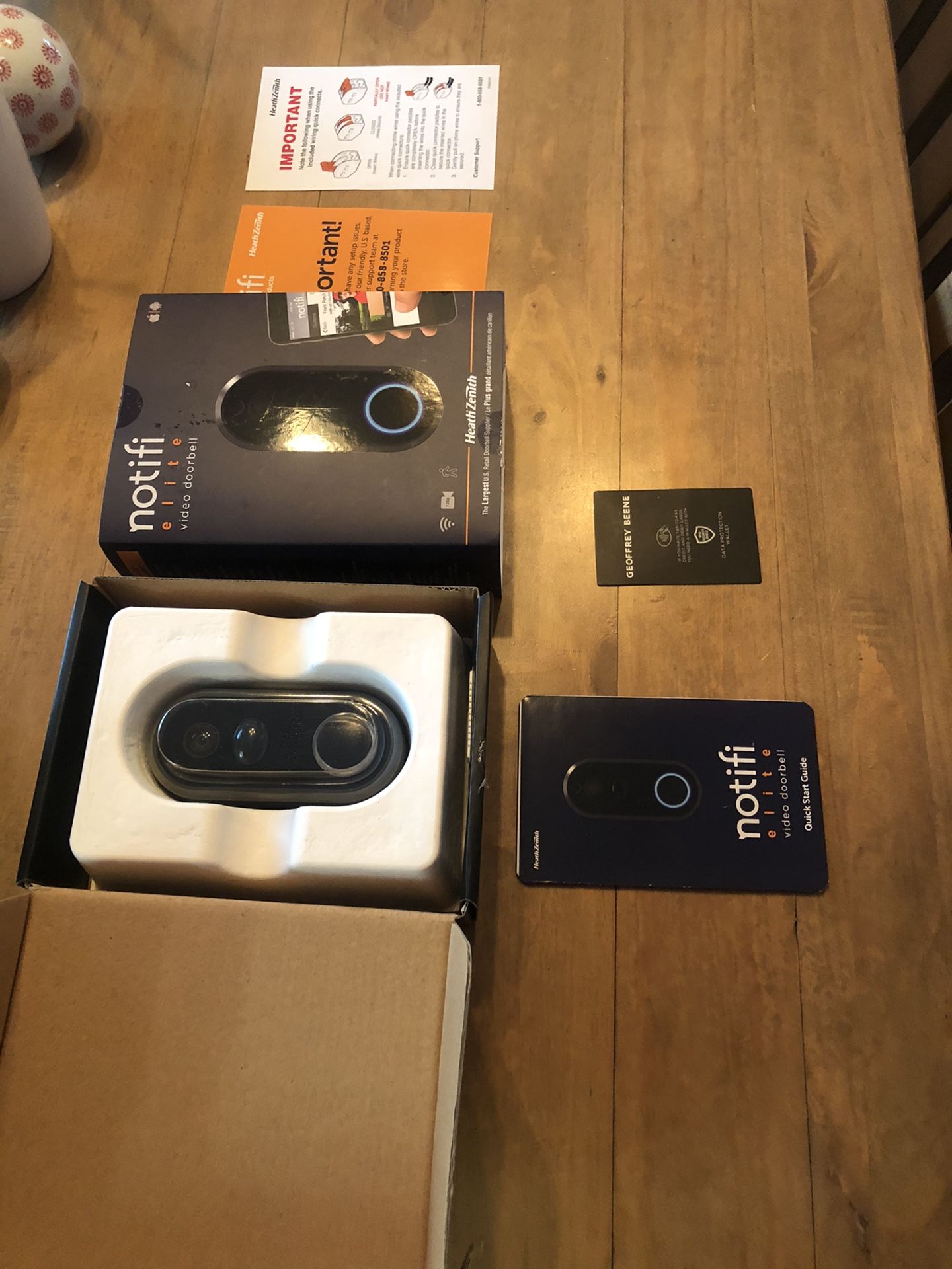 Notifi Elite video doorbell system. Like new condition.