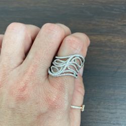 Sterling silver 925 ring for female with cubic zirconia