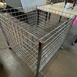 Used Chrome Grid Style Rolling Industrial Carts 