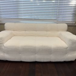 Upholstered Tufted Loveseat Sofa – Never Used