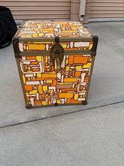 Vintage Retro Fabric Storage Trunk