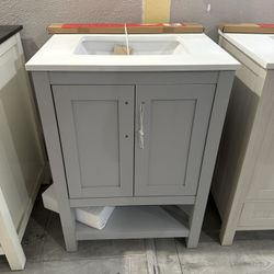 Bathroom vanity 24 inch gray 