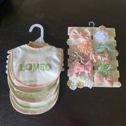 Brand New Baby Bibs And Bows