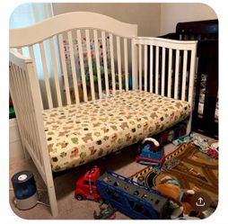 Toddler Bed Frame + Mattress + Safety Rail