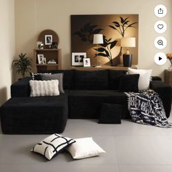 Black L Shape Couch 