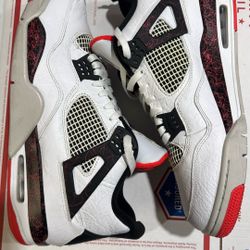 Air Jordan 4 Retro Pale Citron Crimson Flight Nostalgia Size 13