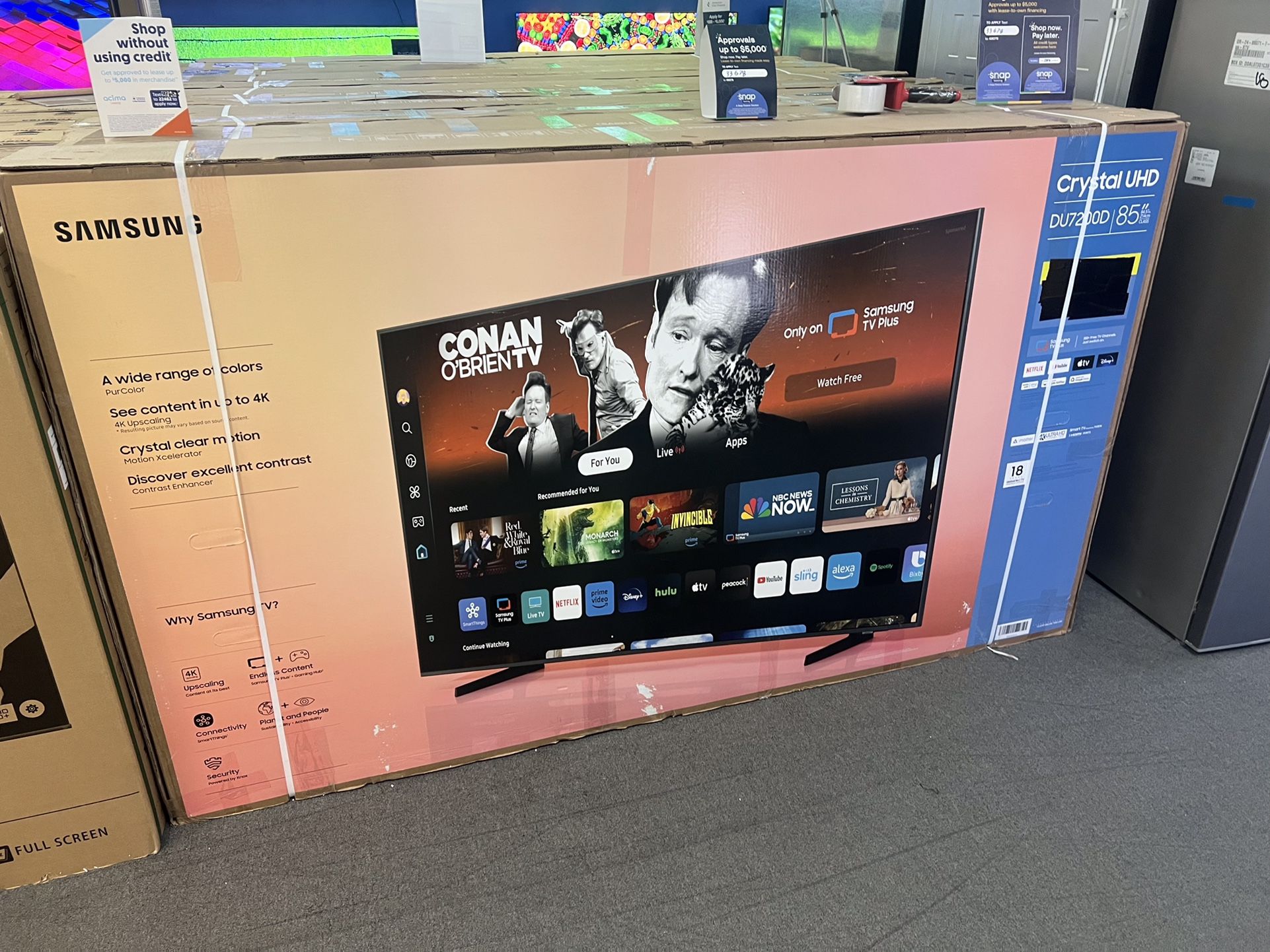 Samsung 85” 4K Crystal UHD Smart Tv