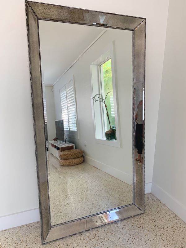 Restoration Hardware Beaded Leaner Mirror floor mirror for Sale in