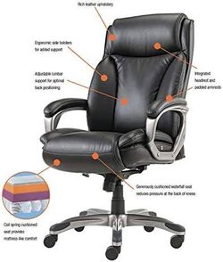 Alera VN4119 Veon Series Executive Highback Leather Chair, Coil Spring