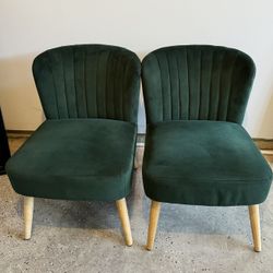 Set of 2 Chelidon Velvet Slipper Green Chair - Threshold from Target