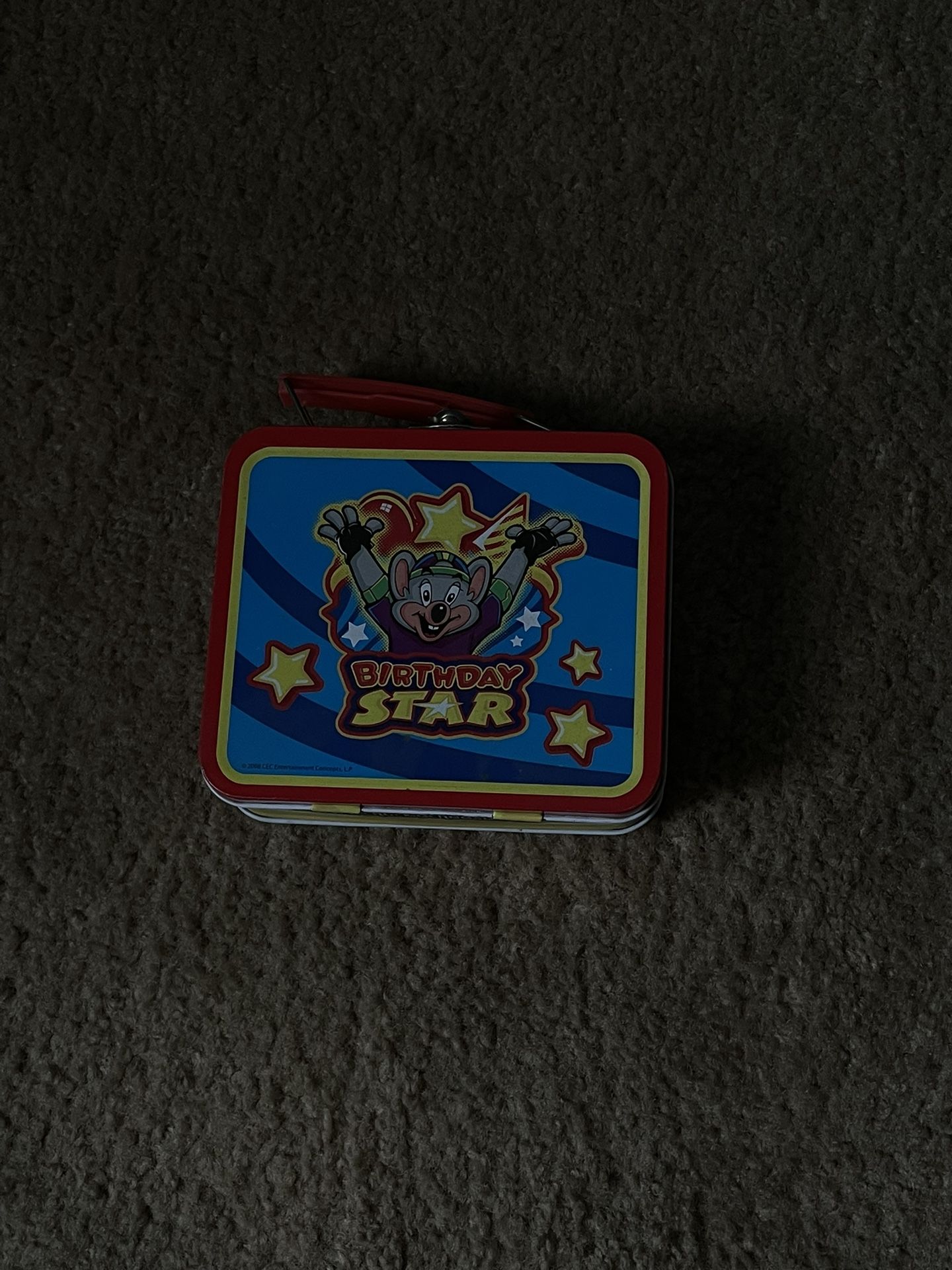 Chuck E. Cheese Birthday Star Mini Tin Lunchbox 2008 for Sale in