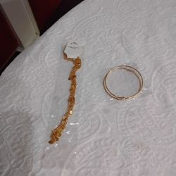 Hoop Earrings With Chain Necklace Both For 