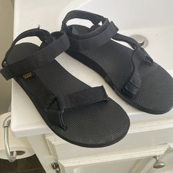 Womens Black Teva Sandals Size 8