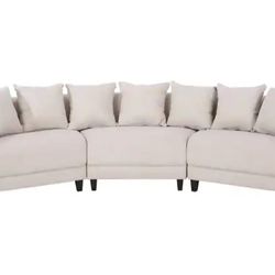 Small Beige Curved Couch
