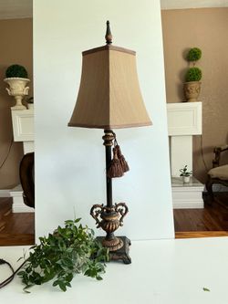 Bronze Table Lamp with Fabric Shade