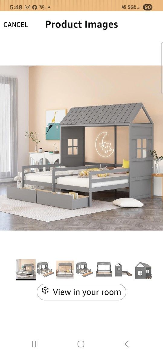 Double Twin House Bed