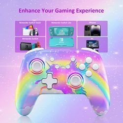 NexiGo Controller for Switch/Switch Lite/OLED Bluetooth Wireless Controllers for Nintendo Switch   Vibration, Motion, Turbo and LED Light, Gift for Ga