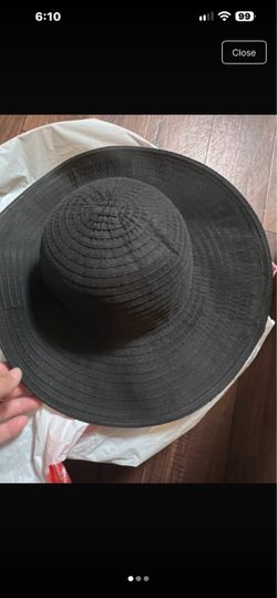 Women’s Black Wide Brim Sun Hat