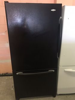 Black Maytag Refrigerator With Bottom Freezer