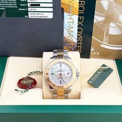 2008 Rolex Yacht-Master 40mm 16623 MOP Diamond Dial 18k Yellow Gold & Stainless Steel Full Set Box Card Tags Booklets